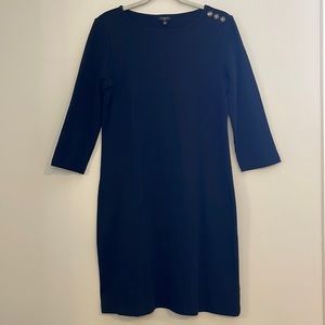 TALBOTS crew neck ponte black dress